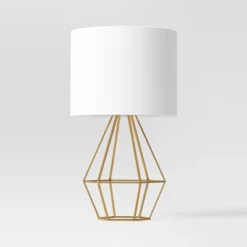 21.5"x11" Large Geo Table Lamp Brass - Threshold™
