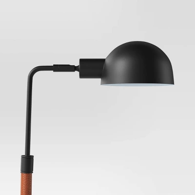 Pharmacy Task Lamp With Faux Leather Wrap Black (Includes LED Light Bulb) - Threshold™ 1 Pharmacy Task Lamp With Faux Leather Wrap Black (Includes LED Light Bulb) - Threshold™