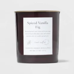 Clear Colored Glass With Woodwick And Brass Metal Inset Lid Spice Vanilla Fig Candle Purple - Threshold™ 9 Clear Colored Glass With Woodwick And Brass Metal Inset Lid Spice Vanilla Fig Candle Purple - Threshold™ -Shine Light World GUEST 164b0c6a 9ab3 436c a9d4 968eb3e3b85f