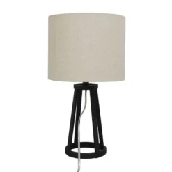 Medium Modern Industrial Assembled Table Lamp Black - Threshold™: UL Listed, Cotton-Linen Shade, Metal Body, No Bulb Included -Shine Light World GUEST 19cc2006 fe39 45ed a7d0 b36f31d0c86a