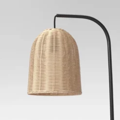 20.5"x7" Addison Rattan Table Lamp Brown - Threshold™: Curved Metal, LED, No Assembly Required -Shine Light World GUEST 26ad0817 4d51 45c3 934b e9f034b193e1