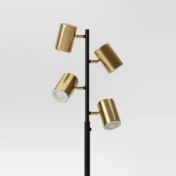 Dean Spotlight Floor Lamp Black/Brass (Includes LED Light Bulb) - Threshold™ -Shine Light World GUEST 2f16513e 21a0 40c4 b946 c34743de6af1