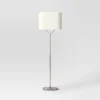 Modern Ring Floor Lamp Brushed Nickel Finish - Threshold™: ETL Listed, Cotton/Polyester Shade, Metal Body