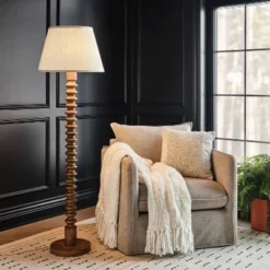 Mid Tone Wood Floor Lamp - Threshold™