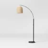 82"x13" Addison Arc Floor Lamp With Natural Rattan Shade - Threshold™: Curved Metal, ETL Listed