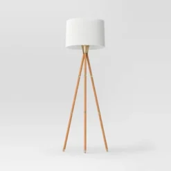 Rattan Wrapped Tripod Floor Lamp Gold - Threshold™