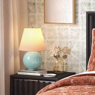 Round Table Lamp With Tapered Shade Blue - Threshold™ 1 Round Table Lamp With Tapered Shade Blue - Threshold™