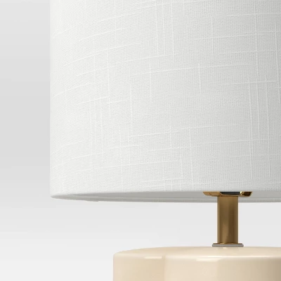 17"x10.25" Modern Clover Table Lamp Cream - Threshold™: Ceramic Base, Linen Shade, UL Listed, No Assembly Required 3 17"x10.25" Modern Clover Table Lamp Cream - Threshold™: Ceramic Base, Linen Shade, UL Listed, No Assembly Required - Image 3