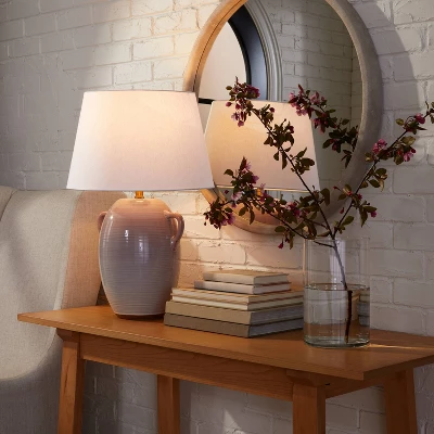 Large Ceramic Jar Table Lamp (Includes LED Light Bulb) Gray - Threshold™ Designed With Studio McGee 2 Large Ceramic Jar Table Lamp (Includes LED Light Bulb) Gray - Threshold™ Designed With Studio McGee - Image 2