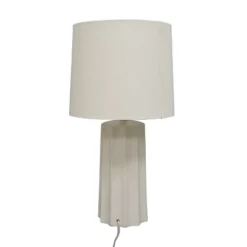 24.75"x13" Ribbed Ceramic Table Lamp Cream - Threshold™: Bedside, Nightstand, No Assembly Required -Shine Light World GUEST 751b3f8c 43da 4f4a adb6 545d5ea6761c