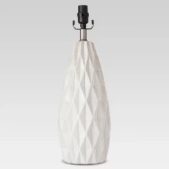 Faceted Ceramic Large Lamp Base White - Threshold™ -Shine Light World GUEST 7b2627e8 f8a0 414b 98d0 40d1edd56162