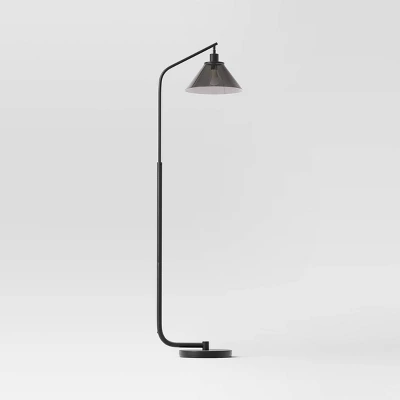 Smoked Glass Floor Lamp Black - Threshold™