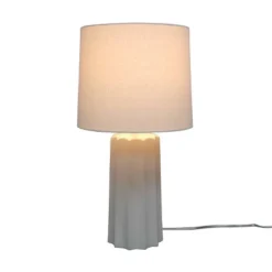 24.75"x13" Ribbed Ceramic Table Lamp Cream - Threshold™: Bedside, Nightstand, No Assembly Required -Shine Light World GUEST 8d52711a c725 4f37 8aea 5129e7053dfa