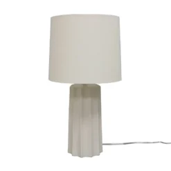 24.75"x13" Ribbed Ceramic Table Lamp Cream - Threshold™: Bedside, Nightstand, No Assembly Required -Shine Light World GUEST 96f810ed 5982 4937 8d06 f357b31b7c91