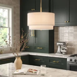 Knurled Metal Stacked Drum Pendant - Threshold™