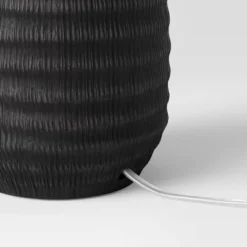 12.25"x5.25" Small Textured Ceramic Lamp Base Black - Threshold™: Chic Raised Design, ETL Listed -Shine Light World GUEST a3bfca16 5ea4 4360 a59b e71f9d0dabfc