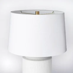 24"x16" Ceramic Assembled Table Lamp White - Threshold™ Designed With Studio McGee: Ribbed Design, Dimmable, UL Listed -Shine Light World GUEST a86757d9 51f6 44d9 8c7c ee9672f84967
