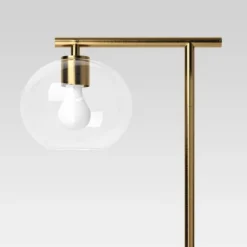 Brass Floor Lamp With Glass Shade - Threshold™: Modern Standing Light, ETL Listed, Metal Body -Shine Light World GUEST b20a9257 830a 4577 9d91 7edf2e209db0