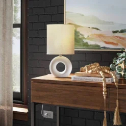 Abstract Ceramic Mini Table Lamp White - Threshold™ -Shine Light World GUEST b32fcaea 03e9 402d 9021 59d5ad705d73