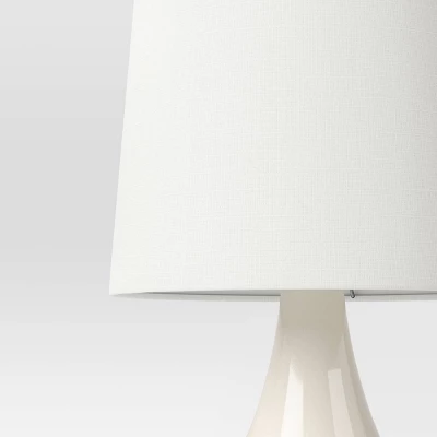 21.75"x11.5" Montreal Wren Assembled Table Lamp White - Threshold™: Ceramic Base, No Assembly Required 3 21.75"x11.5" Montreal Wren Assembled Table Lamp White - Threshold™: Ceramic Base, No Assembly Required - Image 3
