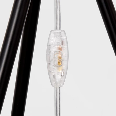 Diamond Tripod Floor Lamp Black With Rattan Shade (Includes LED Light Bulb) - Threshold™: Nautical Standing Illumination 3 Diamond Tripod Floor Lamp Black With Rattan Shade (Includes LED Light Bulb) - Threshold™: Nautical Standing Illumination - Image 3