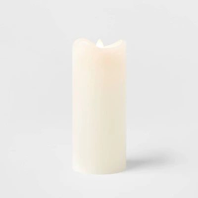 7" X 3" LED Flickering Flame Candle Cream - Threshold™ 2 7" X 3" LED Flickering Flame Candle Cream - Threshold™ - Image 2
