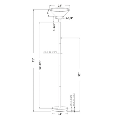 Torchiere Floor Lamp With Glass Shade - Threshold™ 4 Torchiere Floor Lamp With Glass Shade - Threshold™ - Image 4