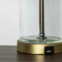 Fillable Accent With USB Table Lamp Brass - Threshold™: Modern Glass Nightstand Lamp, ETL Listed, No Bulb Included 8 Fillable Accent With USB Table Lamp Brass - Threshold™: Modern Glass Nightstand Lamp, ETL Listed, No Bulb Included -Shine Light World GUEST cde816b4 4d22 45b7 aad0 2e1664c1a18c 1