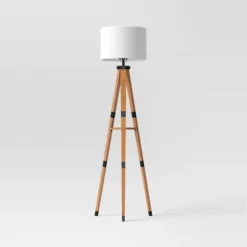 Tripod Floor Lamp With Shelf Brown Wood - Threshold™ -Shine Light World GUEST ea3ba26a 585d 476c be10 3b33e5b59195