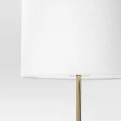 60"x20.5" Floor Lamp With Marble Table - Threshold™: Modern Standing Lamp With Polyester Shade -Shine Light World GUEST f47368fb 22f8 4dcf 9923 994f717eb398