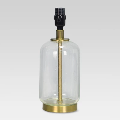 Bubble Glass With Brass Detail Small Lamp Base Clear - Threshold™: Accent Table Lamp Base, No Assembly Required, UL Listed 1 Bubble Glass With Brass Detail Small Lamp Base Clear - Threshold™: Accent Table Lamp Base, No Assembly Required, UL Listed