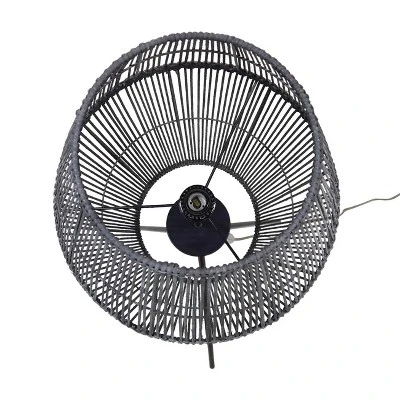 Diamond Tripod Floor Lamp Black With Rattan Shade (Includes LED Light Bulb) - Threshold™: Nautical Standing Illumination 6 Diamond Tripod Floor Lamp Black With Rattan Shade (Includes LED Light Bulb) - Threshold™: Nautical Standing Illumination - Image 6